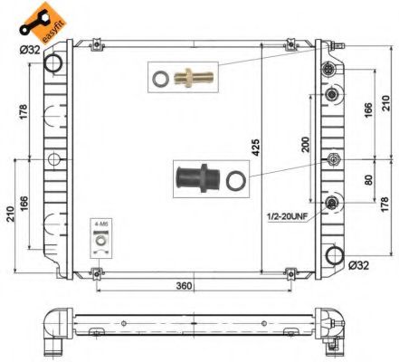 Радиатор охлаждения двигателя NRF 514782 Радиатор охлаждения двигателя NRF 514782