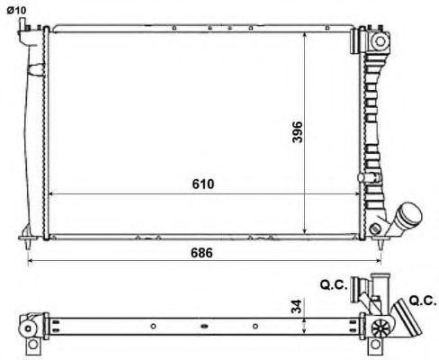 Радиатор охлаждения двигателя NRF 519602 Радиатор охлаждения двигателя NRF 519602