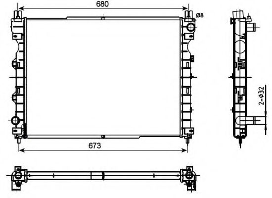 Радиатор охлаждения двигателя NRF 53096
