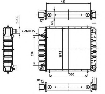 Радиатор охлаждения двигателя NRF 53149