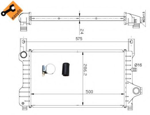 Радиатор охлаждения двигателя NRF 53635