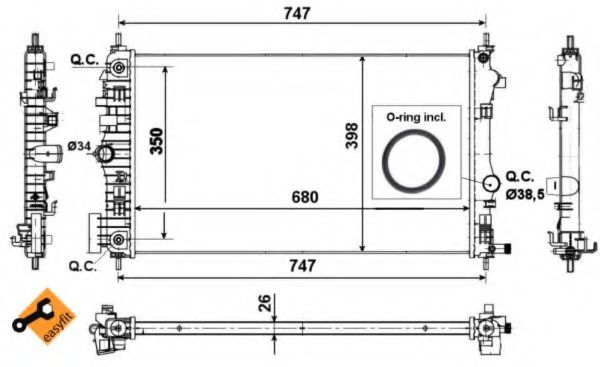 Радиатор охлаждения двигателя NRF 53777