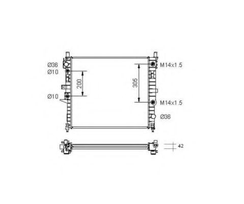 Радиатор охлаждения двигателя NRF 55336