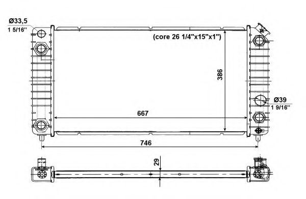 Радиатор охлаждения двигателя NRF 56011