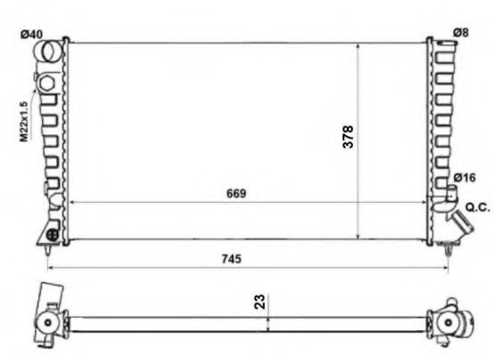 Радиатор охлаждения двигателя NRF 58189A