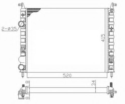 Радиатор охлаждения двигателя NRF 58656