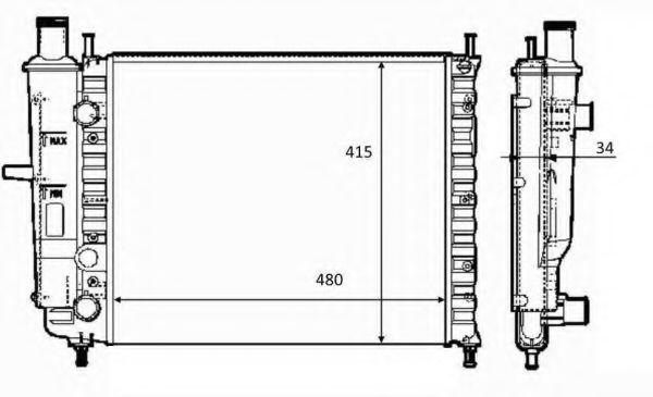 Радиатор охлаждения двигателя NRF 59123