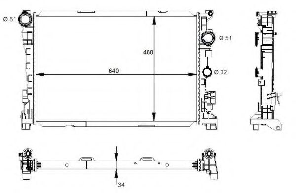 Радиатор охлаждения двигателя NRF 59133 Радиатор охлаждения двигателя NRF 59133