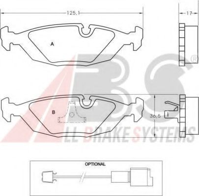 Тормозные колодки A.B.S. 36489
