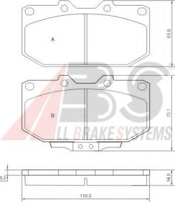 Тормозные колодки A.B.S. 36718