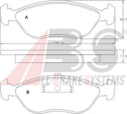 Тормозные колодки A.B.S. 36762