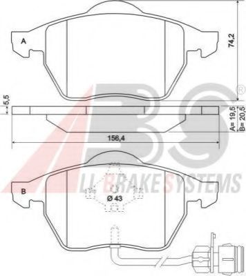 Тормозные колодки A.B.S. 36773