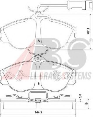 Тормозные колодки A.B.S. 36856