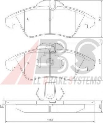 Тормозные колодки A.B.S. 36901
