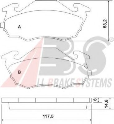 Тормозные колодки A.B.S. 36971