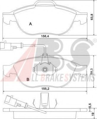Тормозные колодки A.B.S. 37064