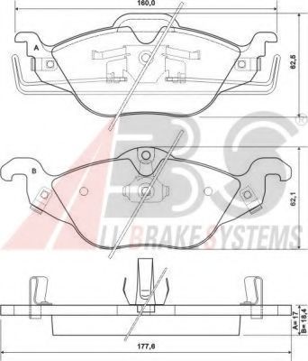 Тормозные колодки A.B.S. 37065