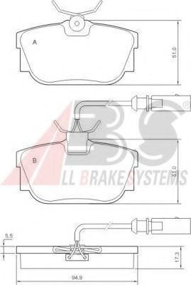 Тормозные колодки A.B.S. 37142