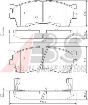 Тормозные колодки A.B.S. 37180