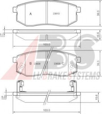 Тормозные колодки A.B.S. 37182