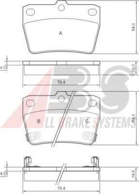 Тормозные колодки A.B.S. 37227