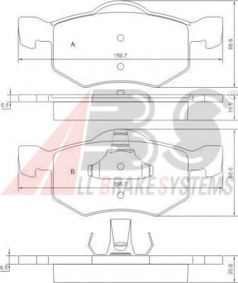Тормозные колодки A.B.S. 37255