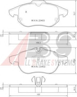 Тормозные колодки A.B.S. 37300