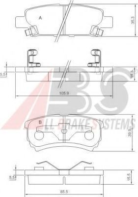 Тормозные колодки A.B.S. 37384