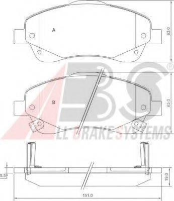 Тормозные колодки A.B.S. 37400