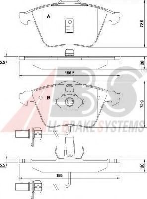 Тормозные колодки A.B.S. 37425