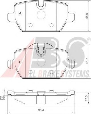 Тормозные колодки A.B.S. 37435
