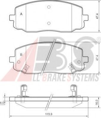Тормозные колодки A.B.S. 37474