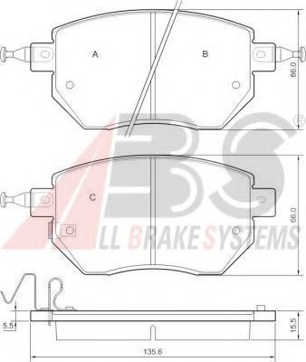 Тормозные колодки A.B.S. 37504