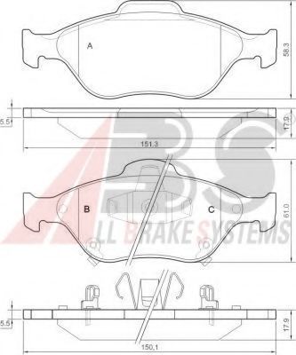Тормозные колодки A.B.S. 37546