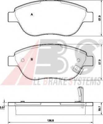 Тормозные колодки A.B.S. 37564