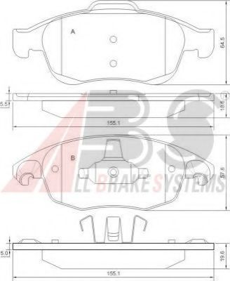 Тормозные колодки A.B.S. 37598