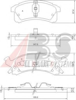 Тормозные колодки A.B.S. 38506