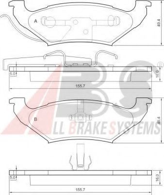 Тормозные колодки A.B.S. 38715