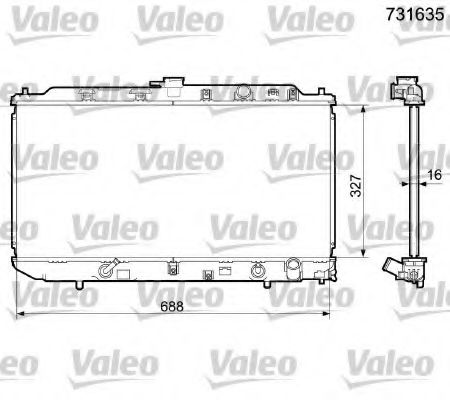 Радиатор охлаждения двигателя VALEO 731635