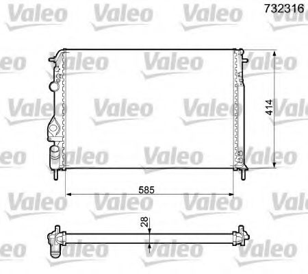Радиатор охлаждения двигателя VALEO 732316