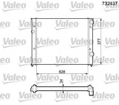 Радиатор охлаждения двигателя VALEO 732437