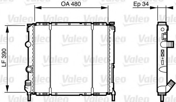 Радиатор охлаждения двигателя VALEO 732474