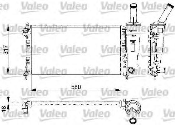 Радиатор охлаждения двигателя VALEO 732578