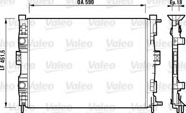 Радиатор охлаждения двигателя VALEO 732873