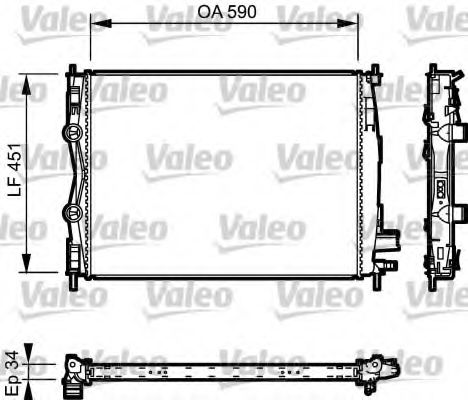 Радиатор охлаждения двигателя VALEO 735114