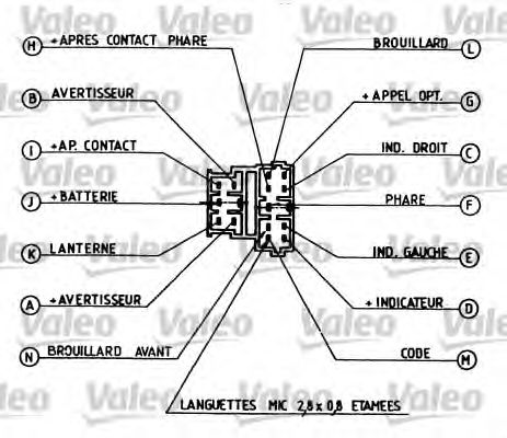 Под рулевой переключатель VALEO 251260
