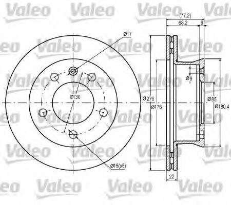 Тормозной диск VALEO 187041