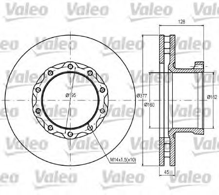 Тормозной диск VALEO 187049