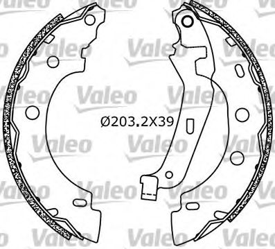 Тормозные колодки барабанные VALEO 554638