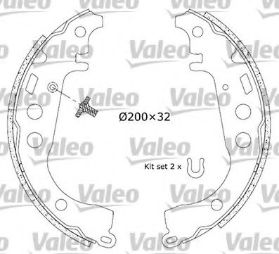 Тормозные колодки барабанные VALEO 554864